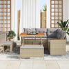 vidaXL Conjunto de sof&aacute; de jard&iacute;n con coj&iacute;n 8 pcs Beige Polirat&aacute;n