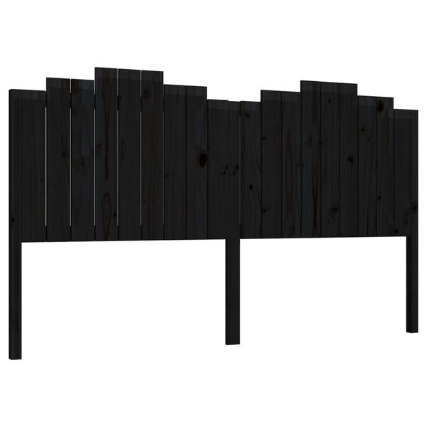 vidaXL Cabecero de cama madera maciza de pino negro 186x4x110 cm