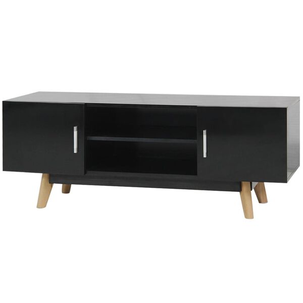 vidaXL Mueble para TV MDF negro alto brillo 120x40x46 cm