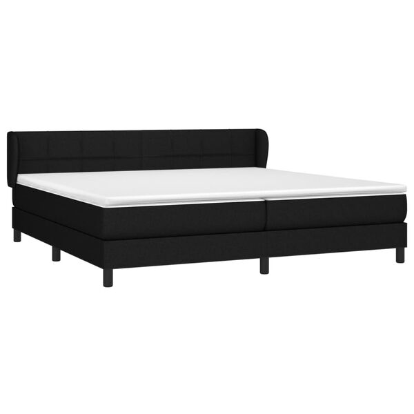 vidaXL Cama box spring con colch&oacute;n tela negro 200x200 cm
