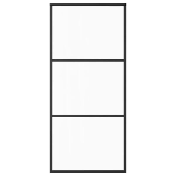 vidaXL Puerta corredera con herrajes ESG vidrio y aluminio 90x205 cm