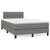 vidaXL Cama box spring con colch&oacute;n tela gris oscuro 120x200 cm