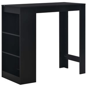 vidaXL Mesa alta de cocina con estanter&iacute;a negra 110x50x103 cm