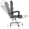 vidaXL Silla de oficina reclinable de tela gris oscuro