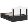 vidaXL Estructura de cama Negro 135 x 190 cm Madera de pino macizo