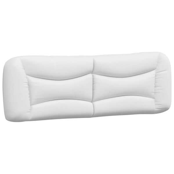 vidaXL Cabecero de cama acolchado Hvar cuero sint&eacute;tico blanco 160 cm