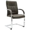 vidaXL Silla de oficina voladiza de cuero sint&eacute;tico gris