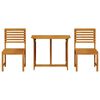 vidaXL Juego Bistro de Jard&iacute;n 3 pcs Marr&oacute;n madera maciza de acacia