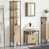 vidaXL Juego de muebles de ba&ntilde;o con estante 3 pcs Roble Sonoma