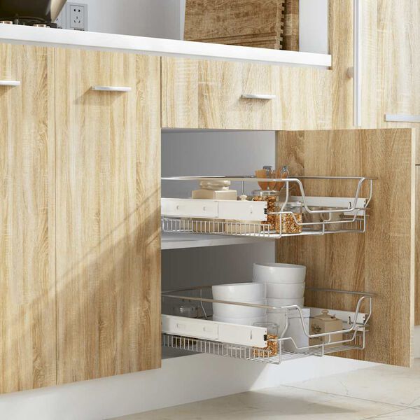 vidaXL Bandejas de alambre extraíbles 2 unidades plateado 500 mm