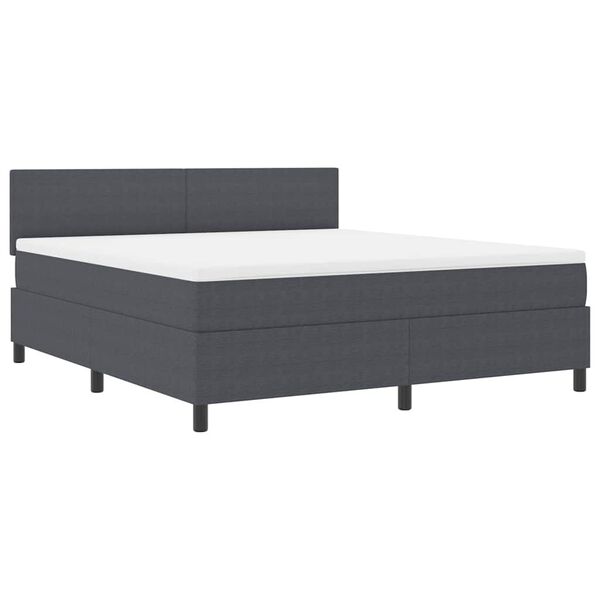 vidaXL Cama Box Spring LED Gris Oscuro y 180 x 200 cm Tela de Pana