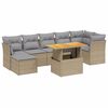 vidaXL Juego de sof&aacute;s de jard&iacute;n con cojines beige 8 pzas rat&aacute;n PE