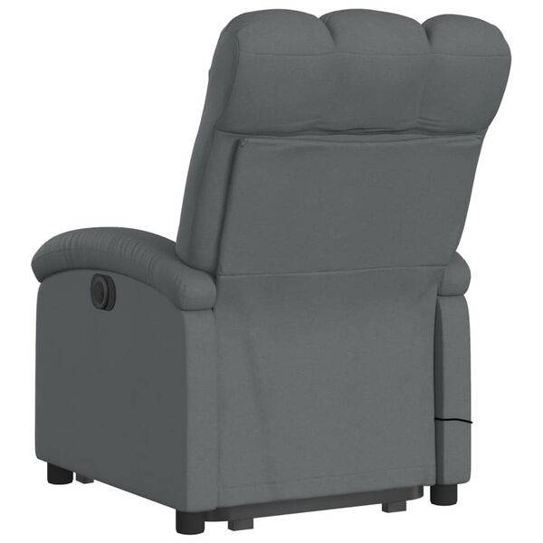 vidaXL Sill&oacute;n de masaje el&eacute;ctrico reclinable elevable tela gris oscuro