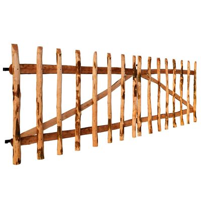 vidaXL Puerta doble para valla 300x90 cm madera de avellano impregnada