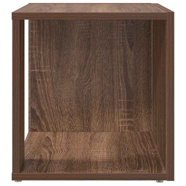vidaXL Mesa auxiliar madera contrachapada roble marr&oacute;n 33x33x34,5 cm