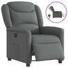 vidaXL Sill&oacute;n reclinable el&eacute;ctrico de tela gris oscuro