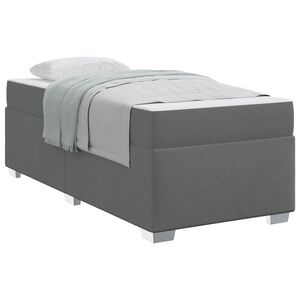 vidaXL Estructura de cama con colch&oacute;n Gris oscuro 90 x 190 cm tela