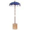 vidaXL Paraguas balin&eacute;s con base Azul 95 x 95 x 260 cm Algod&oacute;n