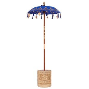 vidaXL Paraguas balin&eacute;s con base Azul 95 x 95 x 260 cm Algod&oacute;n