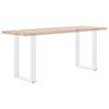 vidaXL Patas para mesa de comedor en forma de U (2 unidades), color blanco, 50 x (72-73) cm, acero