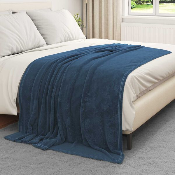 vidaXL Mantitas de Sof&aacute; 6 pcs Azul marino 150 x 200 cm Lana