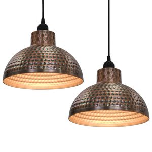 vidaXL L&aacute;mparas de techo semiesf&eacute;ricas 2 unidades color cobre