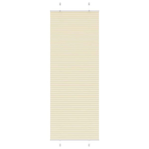 vidaXL Estor Plisado crema 80x200 cm Tela Ancho 79,4 cm Poli&eacute;ster