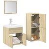 vidaXL Set de muebles de ba&ntilde;o 3 pzas madera contrachapada roble Sonoma