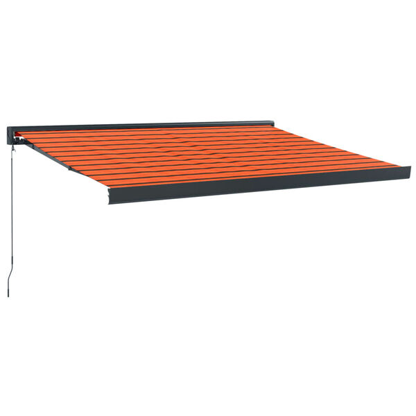 vidaXL Toldo retr&aacute;ctil aluminio y tela naranja y marr&oacute;n 3,5x2,5 m