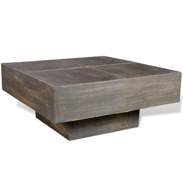 vidaXL Mesa de centro cuadrada madera maciza de mango marr&oacute;n oscuro