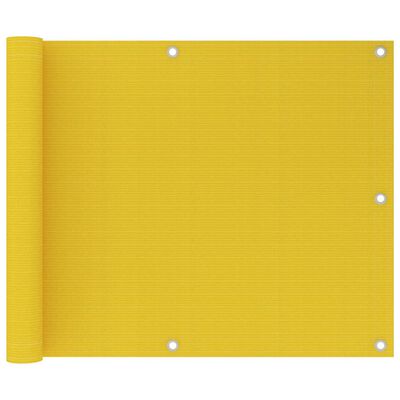 vidaXL Toldo para balcón HDPE amarillo 75x600 cm