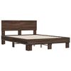 vidaXL Estructura cama madera ingenier&iacute;a metal marr&oacute;n roble 120x200 cm