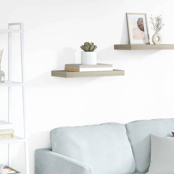 vidaXL Estante flotante de pared MDF color roble 50x23x3,8 cm