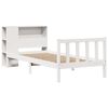 vidaXL Cama con estanter&iacute;a sin colch&oacute;n madera maciza blanco 90x200 cm