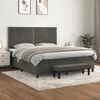 vidaXL Cama box spring con colch&oacute;n terciopelo gris oscuro 180x200 cm