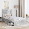 vidaXL Cama con almacenamiento con cabecera Gris Concreto 90 x 200 cm