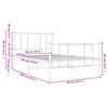 vidaXL Estructura cama sin colch&oacute;n con estribo metal negro 90x190 cm