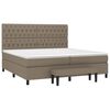 vidaXL Cama box spring con colch&oacute;n tela gris taupe 200x200 cm