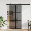 vidaXL Puerta corredera herrajes negro 102,5x205 cm vidrio templado
