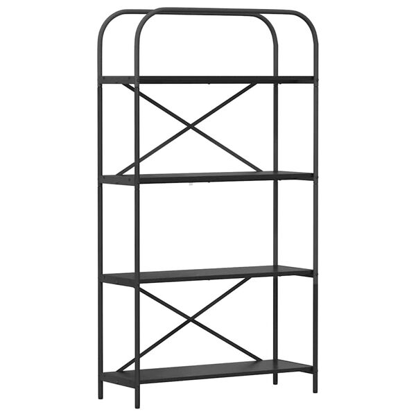 vidaXL Estante de libros Roble Negro 80 x 30 x 146 cm