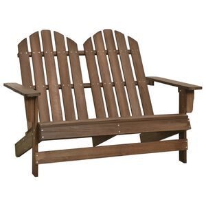 vidaXL Silla Adirondack de jard&iacute;n 2 plazas madera maciza abeto marr&oacute;n
