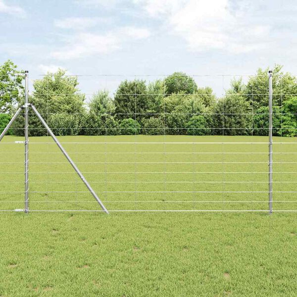 vidaXL Valla de campo Plateado 25 x 1.4 m Acero galvanizado