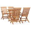 vidaXL Set de comedor de jard&iacute;n plegable 5 pzas madera maciza de teca