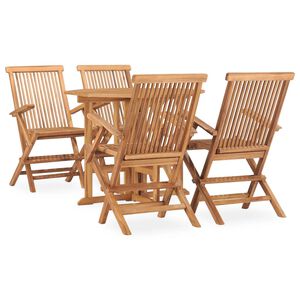 vidaXL Set de comedor de jard&iacute;n plegable 5 pzas madera maciza de teca