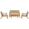 vidaXL Sillas de Jardín con Mesa 4 pcs Beige Madera maciza de Acacia