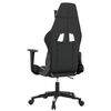 vidaXL Silla gaming de masaje cuero sint&eacute;tico negro y blanco