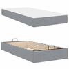 vidaXL Estructura de cama con colch&oacute;n 2 pcs Gris claro tela