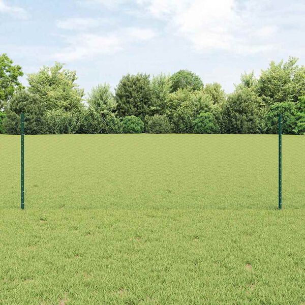vidaXL Valla con Poste Verde 0,8 x 10 m Acero y PVC