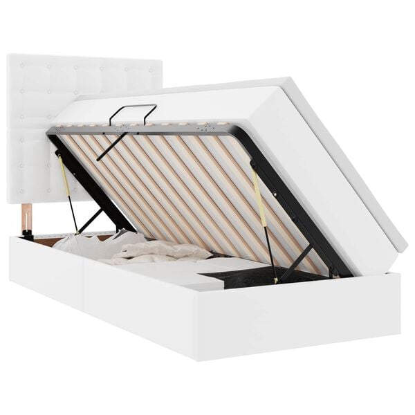 vidaXL Cama con almacenamiento Puro 90 x 190 cm Cuero sint&eacute;tico