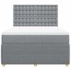 vidaXL Cama box spring con colch&oacute;n tela gris claro 140x200 cm
